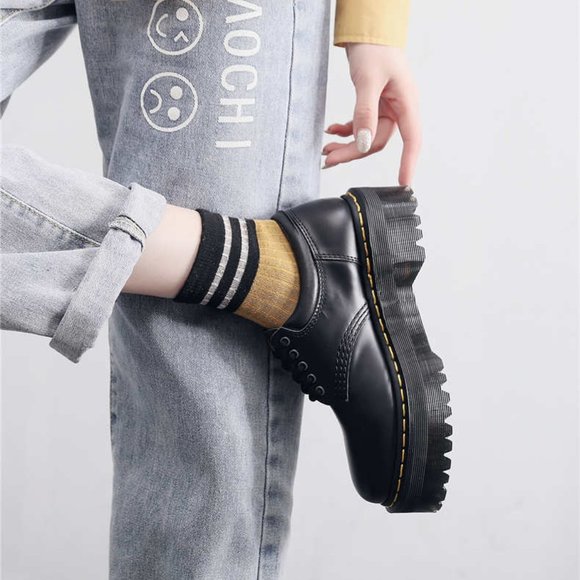 Autumn Classic British Style Martin Shoes Men Couple Casual Genuine Leather Shoe
